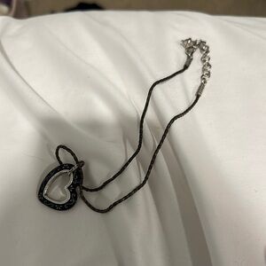 Elegant Black Heart Pendant Necklace